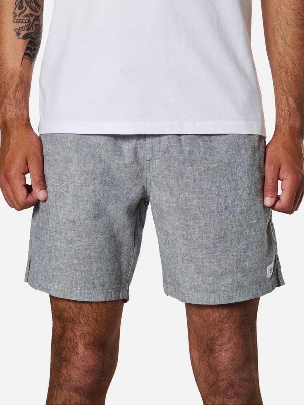 Katin Men's Light Grey Flat Front Casual Shorts